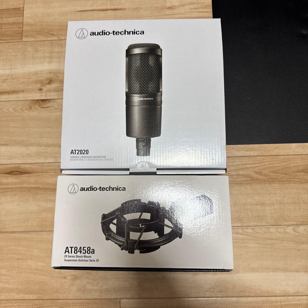 audio-technicaAT2020コンデンサーマイク ショックマウント付き