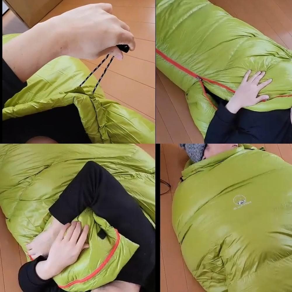 ★SALE★　高級ダウン使用　マミー型　寝袋 ダウンシュラフ　700g　オレンジ