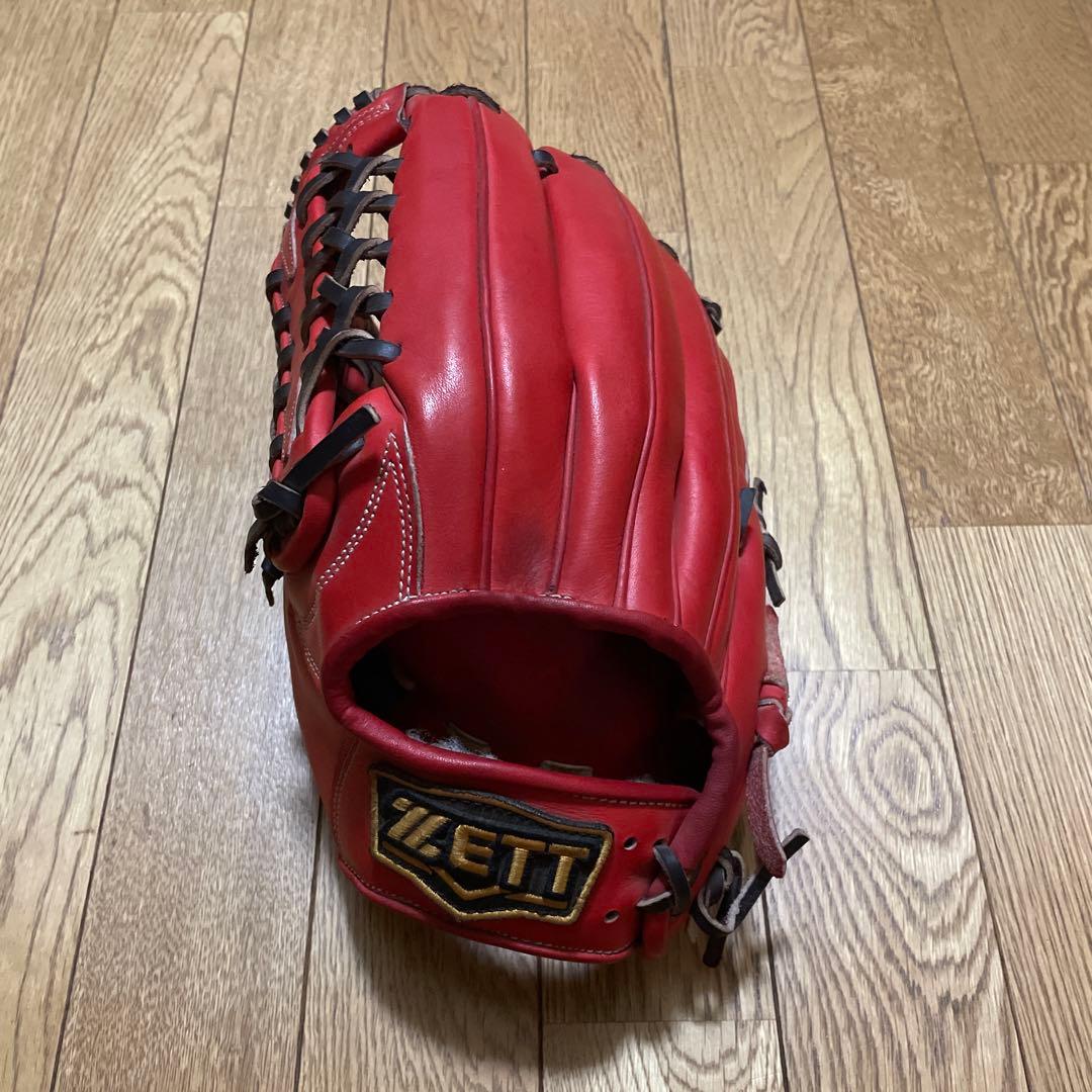 ZETT 硬式グローブ レッド　左投げ　外野手用