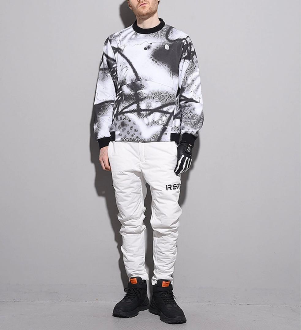 ラッセルノ ゴルフ クルーネック P.O スプレー ペイズリー ホワイト XL