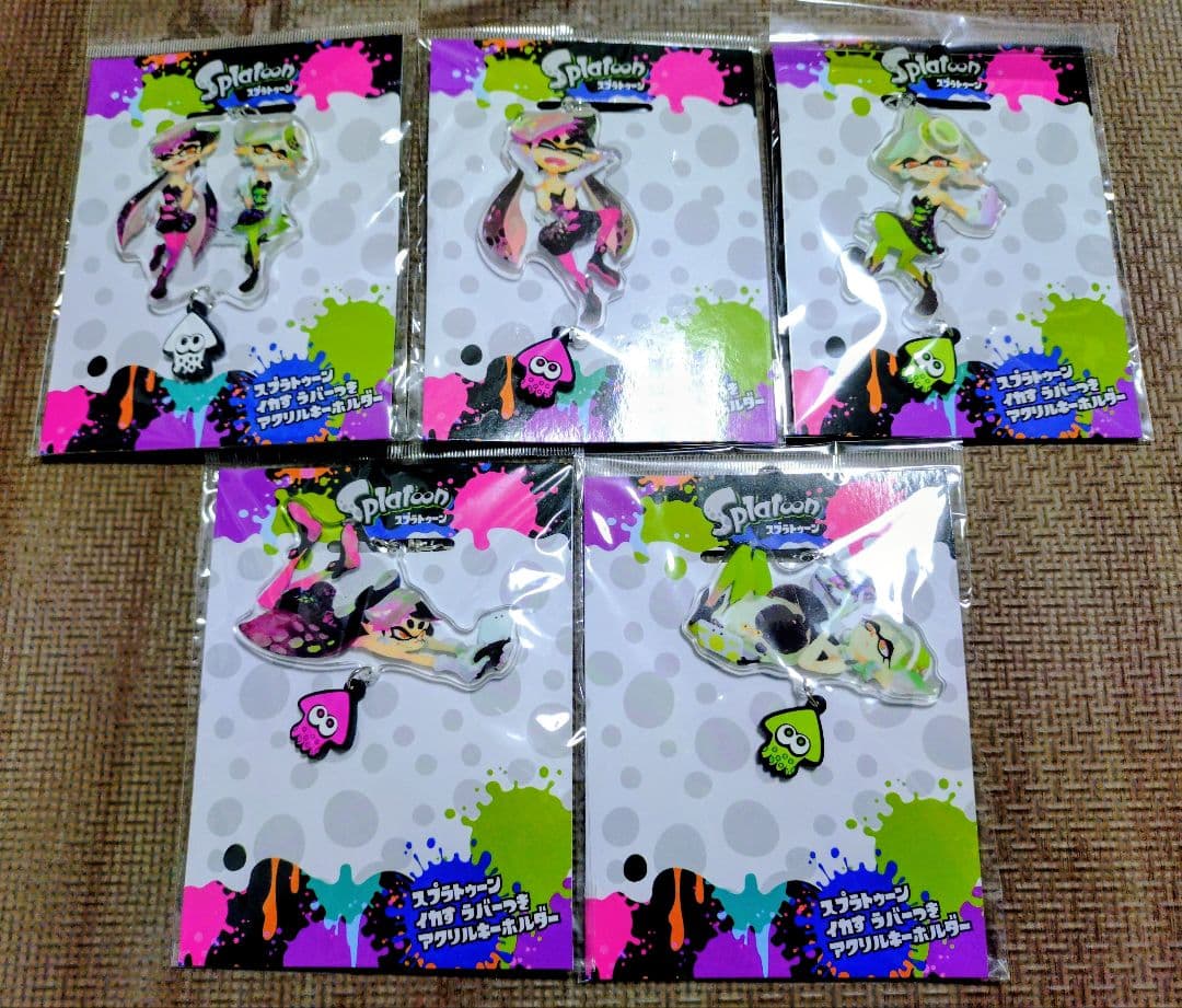 Splatoon イカすラバーつきアクリルキーホルダー シオカラーズ 5点セット
