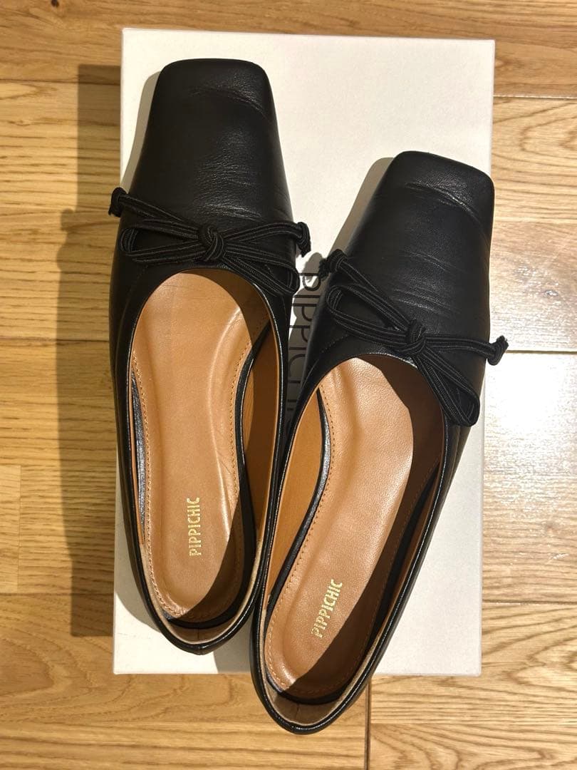 PIPPICHIC スクエアトゥバレエ フラットシューズ